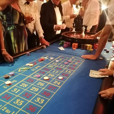 Roulette table and guests at the Institute of Quarrying Dinner Dance