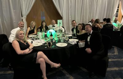 Ben Beard and Angela Slack with SER guests at their table at the Institute of Quarrying Dinner Dance