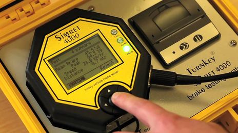 The Simret 4000 brake tester for testing the braking performance of off-road vehicles