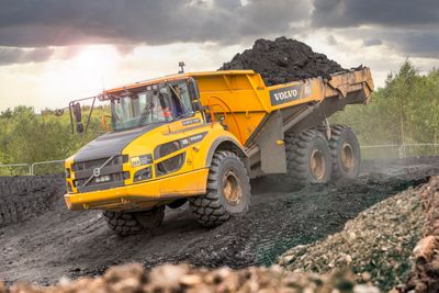 An SER Volvo A30G articulated dumptruck in action