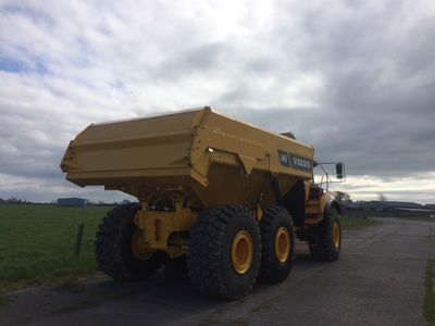 An SER Volvo A45G dump truck with 300mm side extensions to maximise carrying capacity