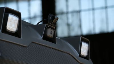 Cameras and sensors help eliminate any potential blind spots around a machine